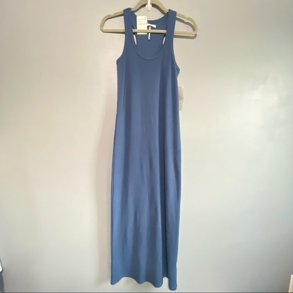 Stitchdrop Scoop Neck Racerback Rib Knit Tank Dress In Soft Moss Size XS New - Picture 3 of 8